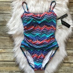 LA BLANCA Tummy Control 1-Piece Swimsuit Size 8